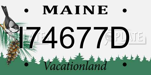 I74677D Maine License Plate