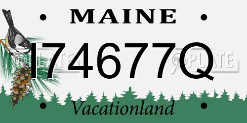 I74677Q Maine License Plate