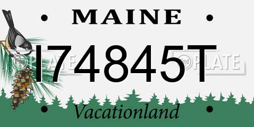 I74845T Maine License Plate