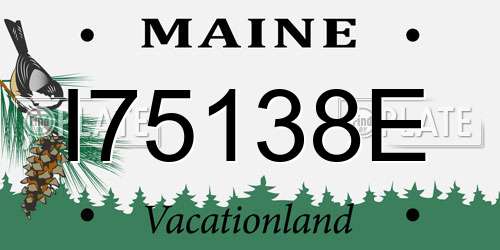 I75138E Maine License Plate