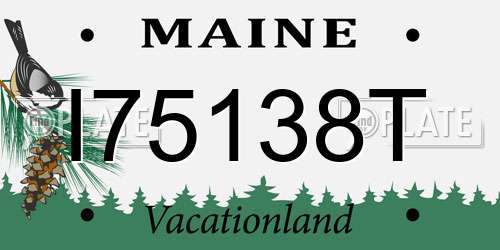 I75138T Maine License Plate