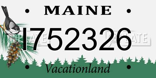 I752326 Maine License Plate