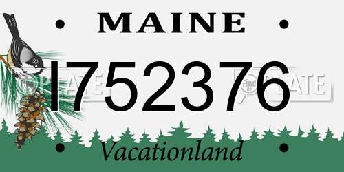 I752376 Maine License Plate