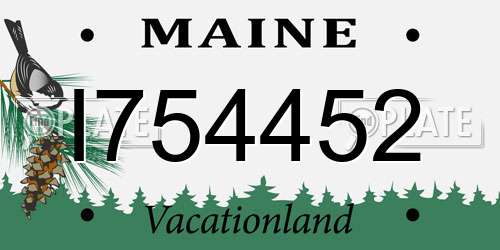 I754452 Maine License Plate