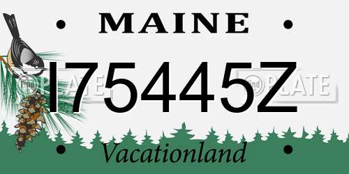 I75445Z Maine License Plate