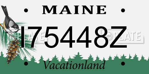 I75448Z Maine License Plate