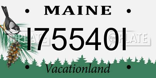 I75540I Maine License Plate