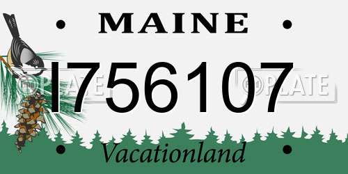 I756107 Maine License Plate