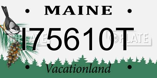I75610T Maine License Plate