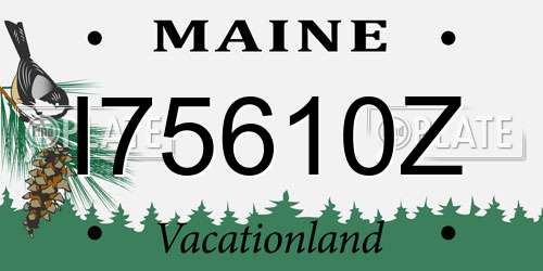 I75610Z Maine License Plate