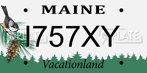 I757XY Maine License Plate