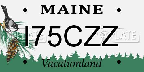 I75CZZ Maine License Plate