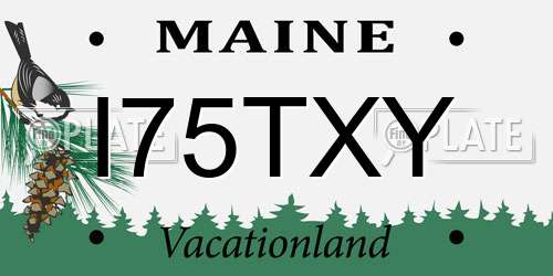 I75TXY Maine License Plate