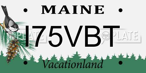 I75VBT Maine License Plate