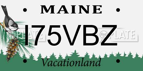 I75VBZ Maine License Plate