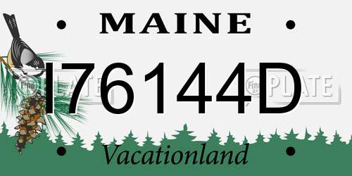 I76144D Maine License Plate