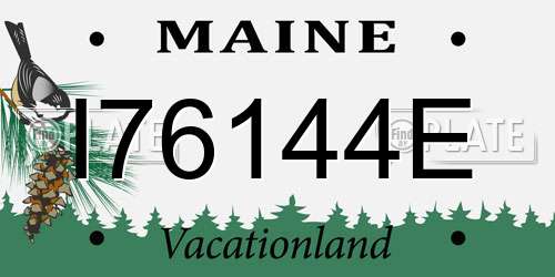 I76144E Maine License Plate