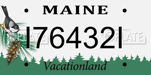 I76432I Maine License Plate