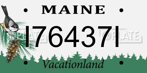 I76437I Maine License Plate