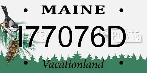 I77076D Maine License Plate