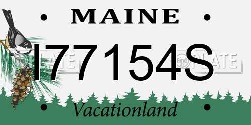 I77154S Maine License Plate