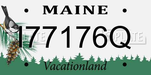 I77176Q Maine License Plate