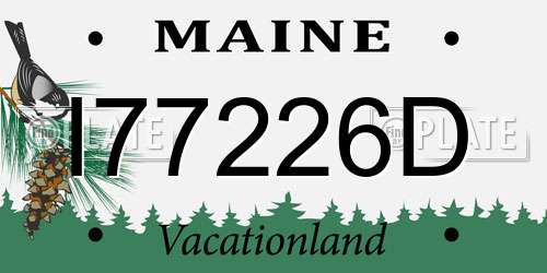 I77226D Maine License Plate