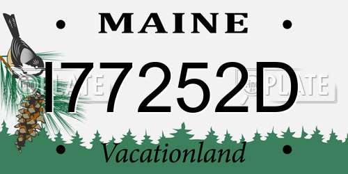 I77252D Maine License Plate