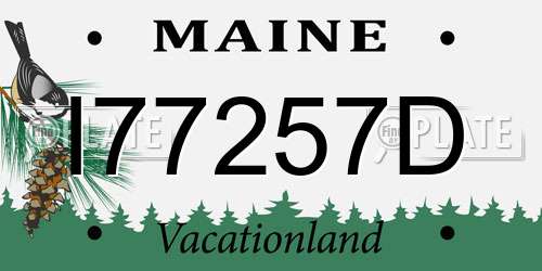 I77257D Maine License Plate