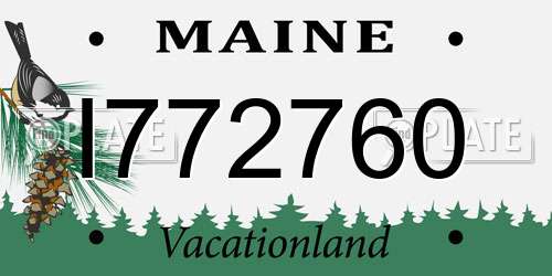 I772760 Maine License Plate