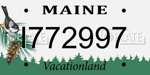 I772997 Maine License Plate