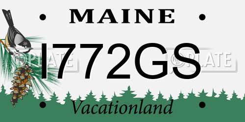 I772GS Maine License Plate