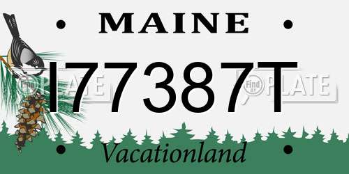 I77387T Maine License Plate