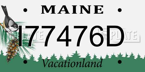 I77476D Maine License Plate
