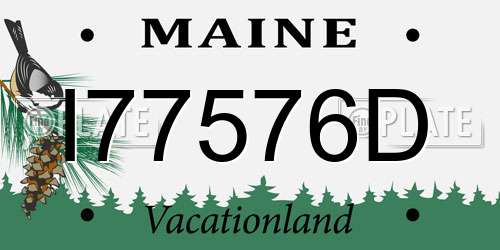 I77576D Maine License Plate