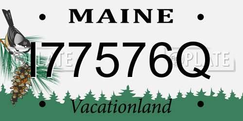 I77576Q Maine License Plate