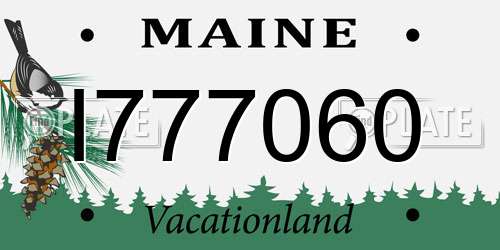 I777060 Maine License Plate