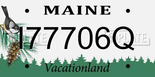 I77706Q Maine License Plate