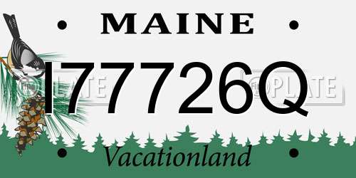 I77726Q Maine License Plate