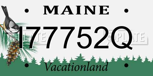 I77752Q Maine License Plate