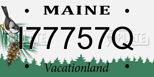 I77757Q Maine License Plate