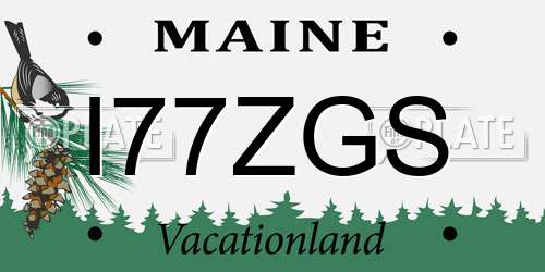 I77ZGS Maine License Plate