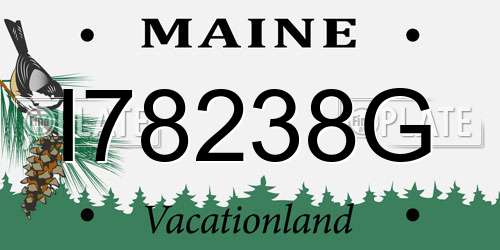 I78238G Maine License Plate