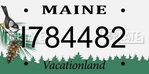I784482 Maine License Plate