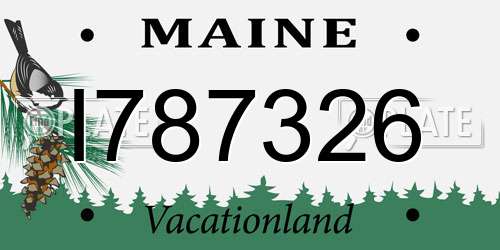I787326 Maine License Plate