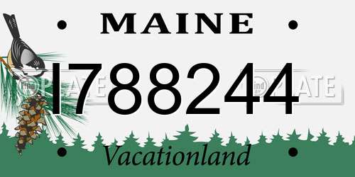 I788244 Maine License Plate
