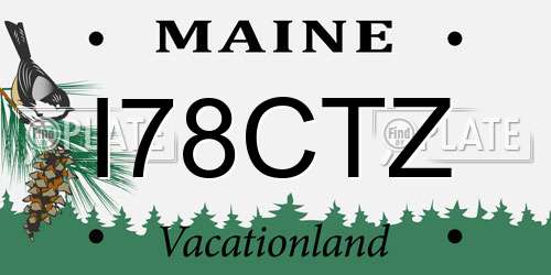 I78CTZ Maine License Plate