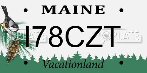 I78CZT Maine License Plate