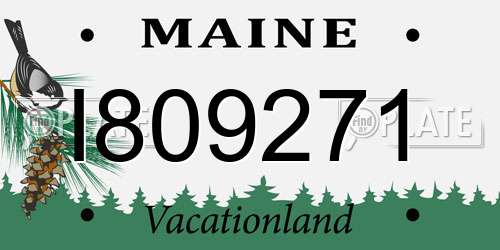 I809271 Maine License Plate