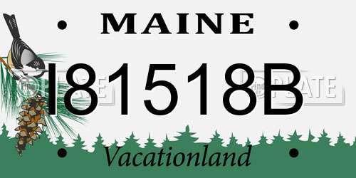 I81518B Maine License Plate
